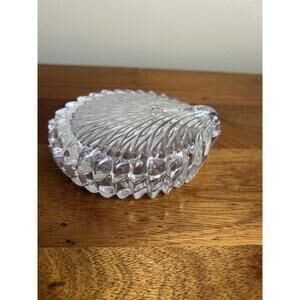 Vintage Lead Crystal Clam Shell Trinket/Jewelry Box